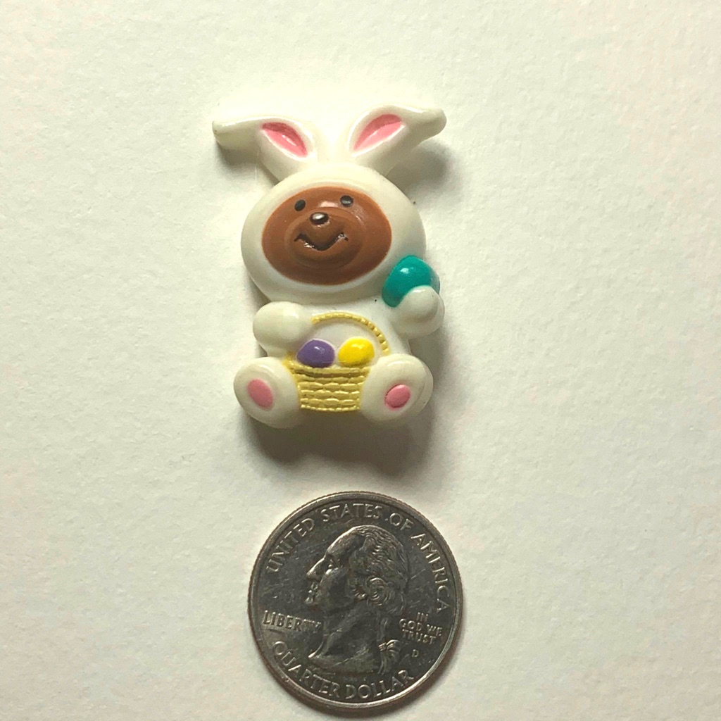 Vintage Russ Easter Bunny Teddy Bear Eggs Basket Brooch Pin Adorable